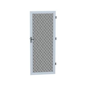ProtectorAl 813 x 2032 x 19mm Pearl White Aluminium Diamond Grille Metric Hinged Screen Door