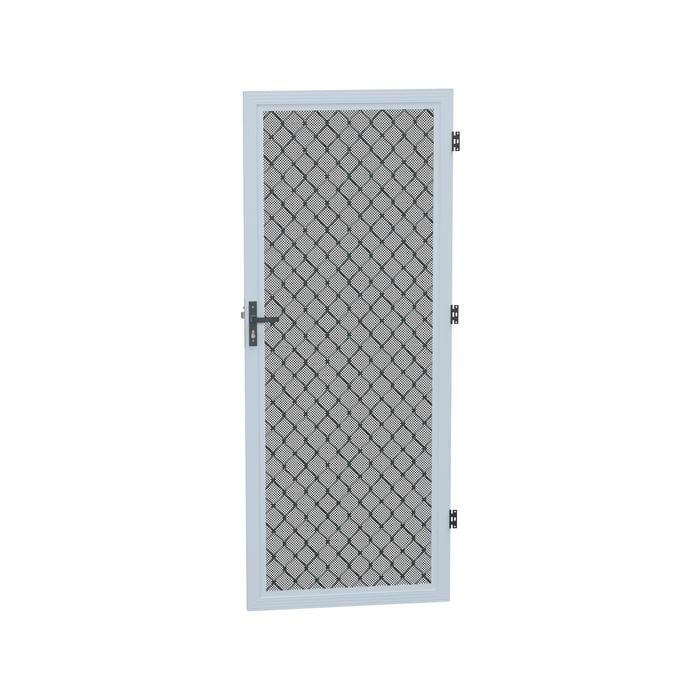 ProtectorAl 813 x 2032 x 19mm Pearl White Aluminium Diamond Grille Metric Hinged Screen Door