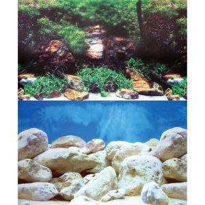 Aqua One Background White Stone/Algae & White Rock Double Sided 48cm (Per Metre) (10513)