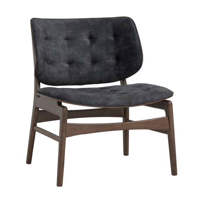 Modern Furniture HEATH 65x77cm Lounge Chair - Walnut & Charcoal