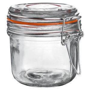 Argon Tableware Glass Storage Jar - 200ml/6.7oz - 4 Colour Seals Airtight Kitchen Storage Container Preserving Jar