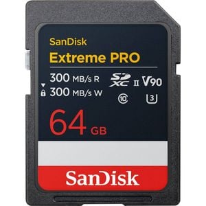 Sandisk Extreme Pro 64gb 300/300mb/s Uhs-ii C10 V90 Card