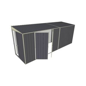 Build-a-Shed 1.5 x 5.2 x 2m Sliding Door Tunnel Shed with Side Doors - Grey