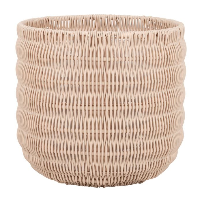 Astin Sinclair 300 x 280mm Cream Poly Rattan Basket Planter Medium