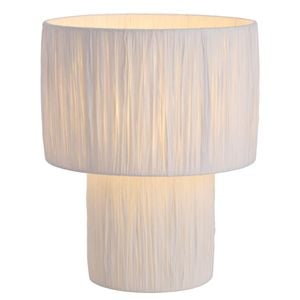 Telbix Nativa Modern Table Desk Lamp Light Metal Raffia White Natural