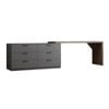 Foret Luxurious Office Desk Extendable Home Study L-shape Lowboy Storage Cabinet