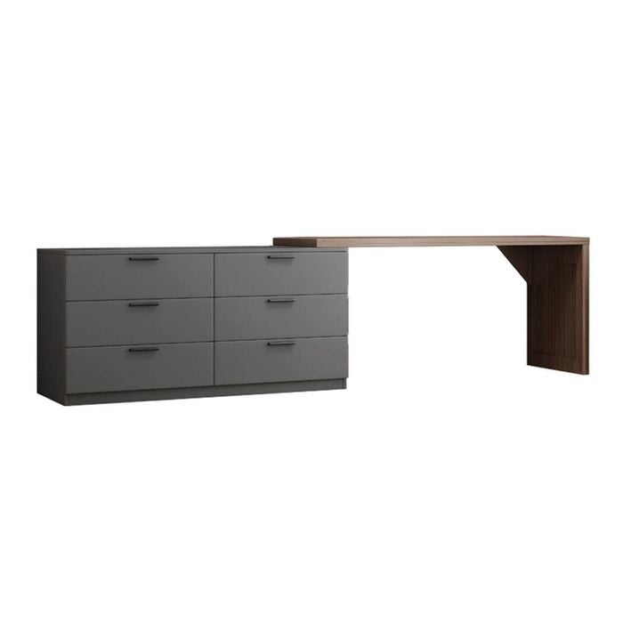 Foret Luxurious Office Desk Extendable Home Study L-shape Lowboy Storage Cabinet