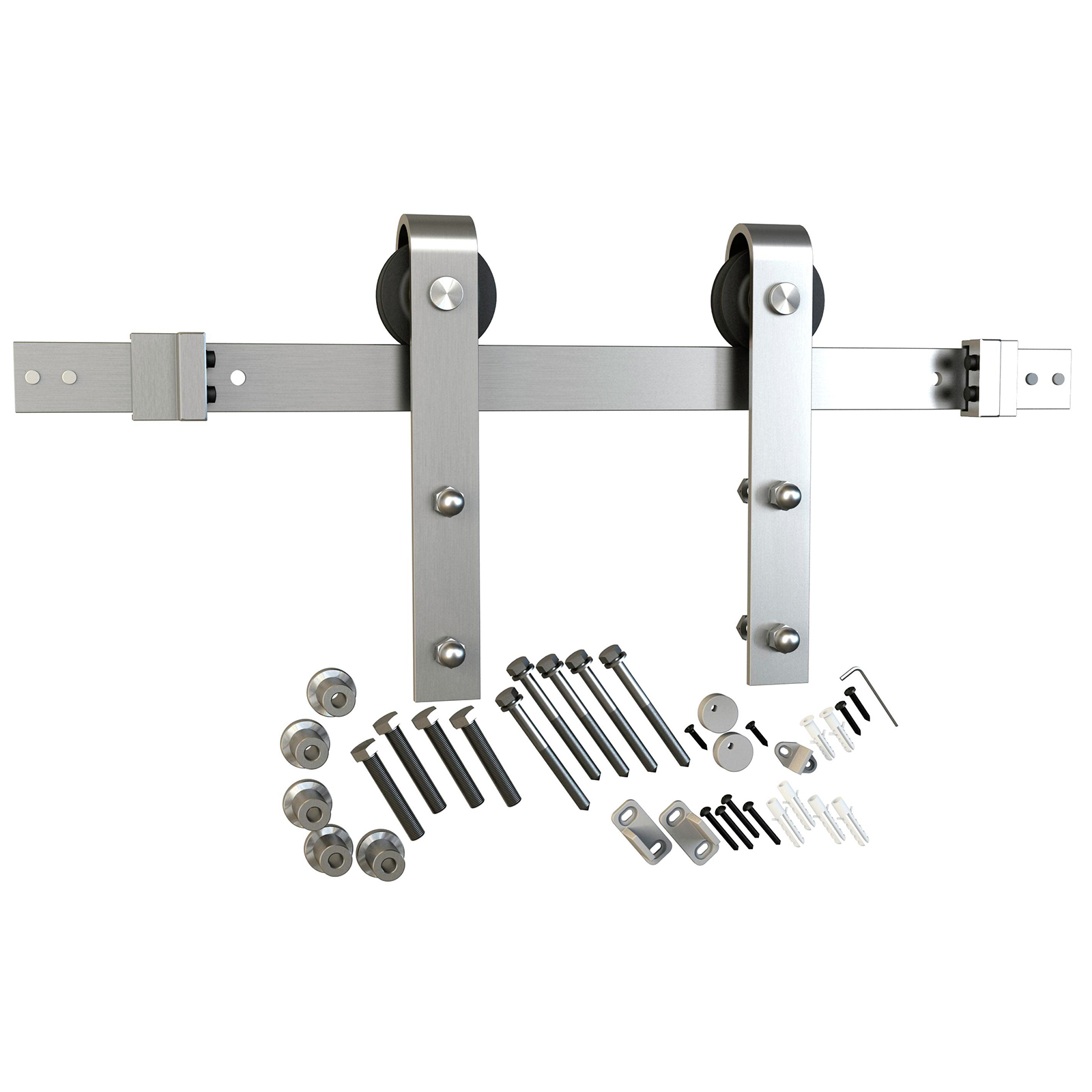 Rolltrak 2000 x 40 x 6mm Satin Nickel Barn Door Track Side Fix Set product image