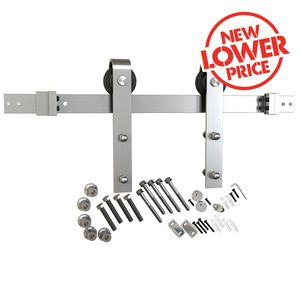 Rolltrak 2000 x 40 x 6mm Satin Nickel Barn Door Track Side Fix Set