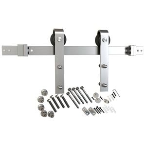 Rolltrak 2000 x 40 x 6mm Satin Nickel Barn Door Track Side Fix Set