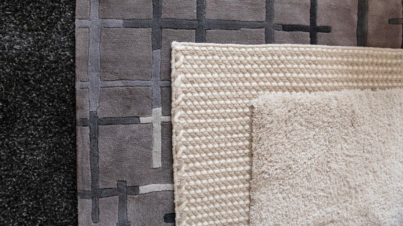 Three different types of rug.