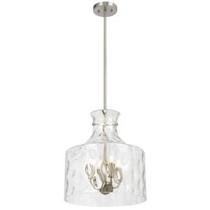 Telbix Perron Modern Pendant Hanging Lamp Light Metal Glass Nickel Matte