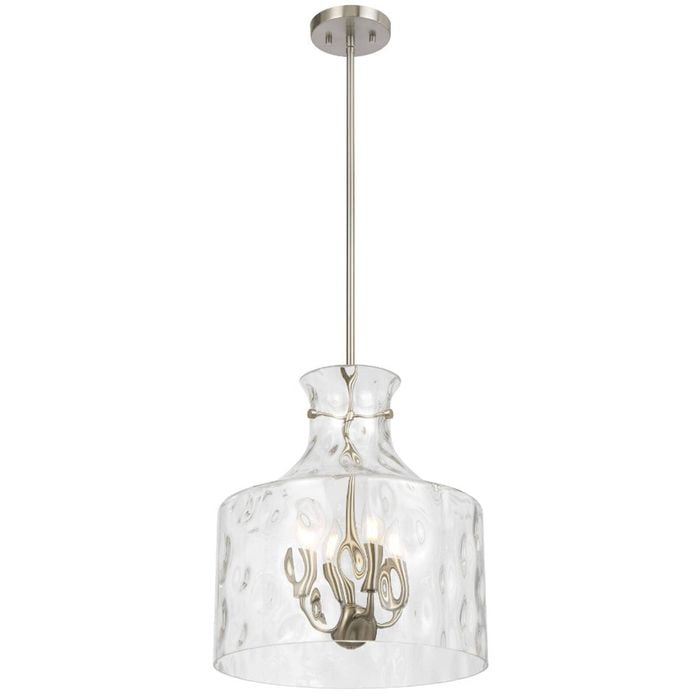Telbix Perron Modern Pendant Hanging Lamp Light Metal Glass Nickel Matte