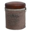 French Canvas Leather Perfume Ottoman