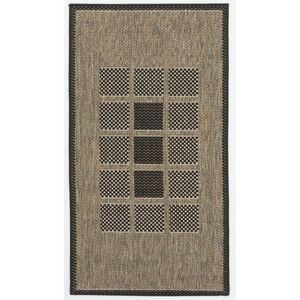 Hufflett 80 x 150cm Grey Windows Ceduna Polypropylene Flat Weave Rug