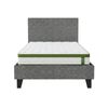 Artiss BedStory Single Bed Frame Mattress Set 30cm Hybrid Mattress Grey Upholstered Platform Base