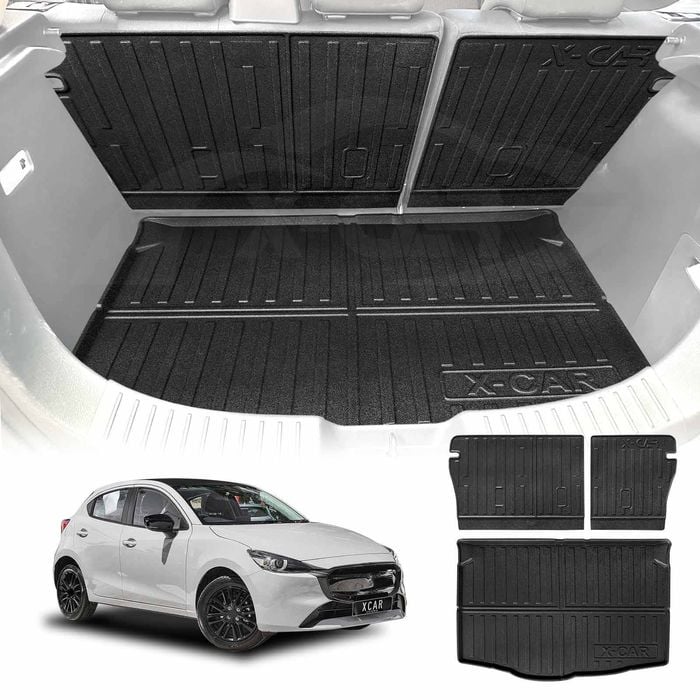 Boot Liner Back Seat Protector for Mazda 2 Hatch 2014-Onwards DJ Series Cargo Car Trunk Kick Mats