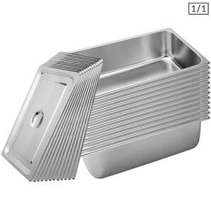 SOGA 12X 1/1 GN Pan 20cm With Lid – Stainless Steel