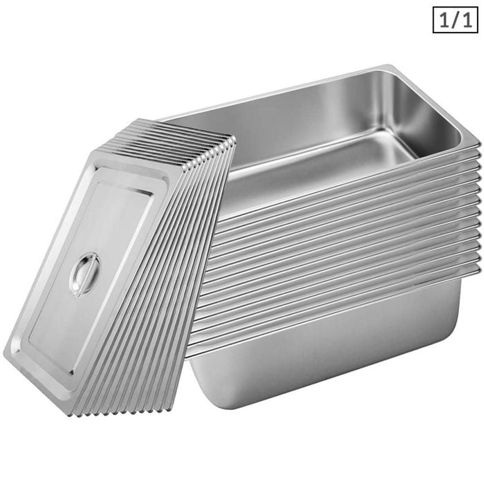 SOGA 12X 1/1 GN Pan 20cm With Lid – Stainless Steel