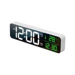 TODO LED Digital Alarm Clock + Temperature Display - White