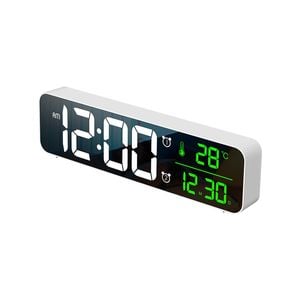 TODO LED Digital Alarm Clock + Temperature Display - White