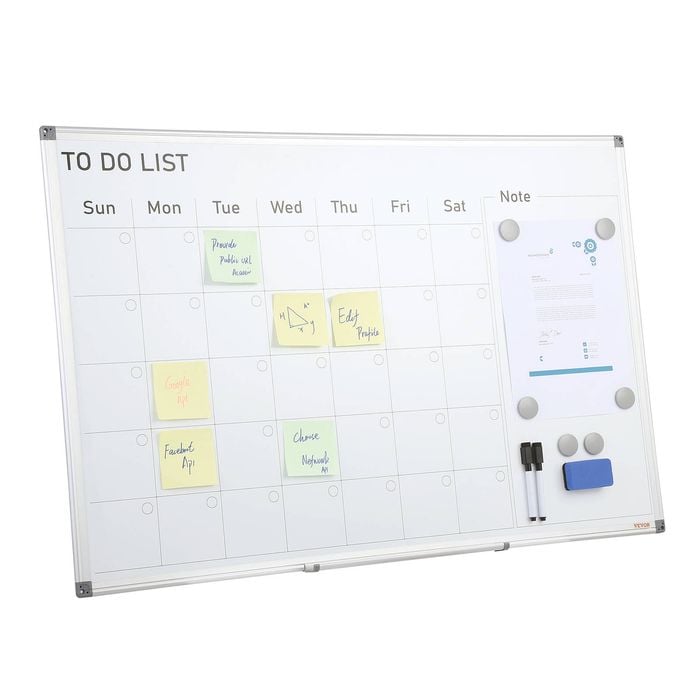 Vevor 61x91.5cm Magnetic Whiteboard White Dry Erase Board Wall Mounted for Office