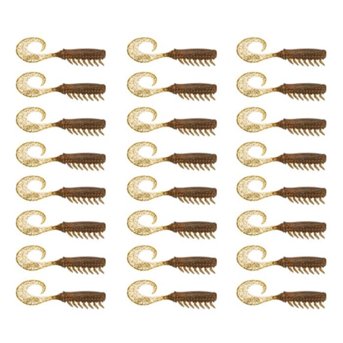 3x 8PK 2.5In Rapala Crush City Soft Plastic Curly Tail Lures - Bloodworm UV