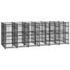 vidaXL Outdoor Dog Kennel Steel Garden Puppy Pet Enclosure Supply Cage House