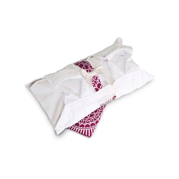 Sweet Goodbye COCOON - Soft Pet Casket - Burial & Cremation Ceremony Kit (Classic Cotton) | White/Pink, XS