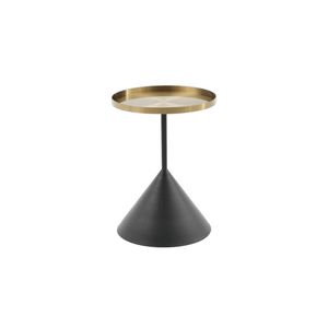 Seek and Ramble Lloyd Round Side Table Gold & Black