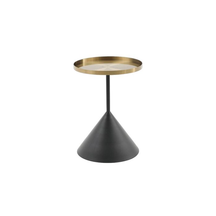 Seek and Ramble Lloyd Round Side Table Gold & Black