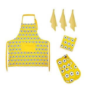 IDC Homewares 6 Piece Cotton Bud Cotton Kitchen Set Yellow