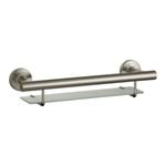 evekare 440mm Brushed Nickel Bath Shelf With Grab Rail