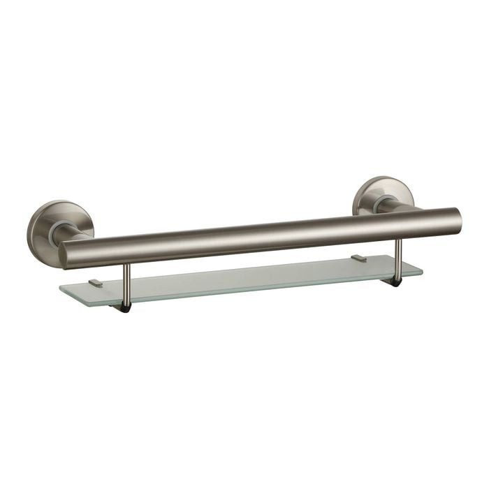 evekare Brushed Nickel Bath Shelf With Grab Rail