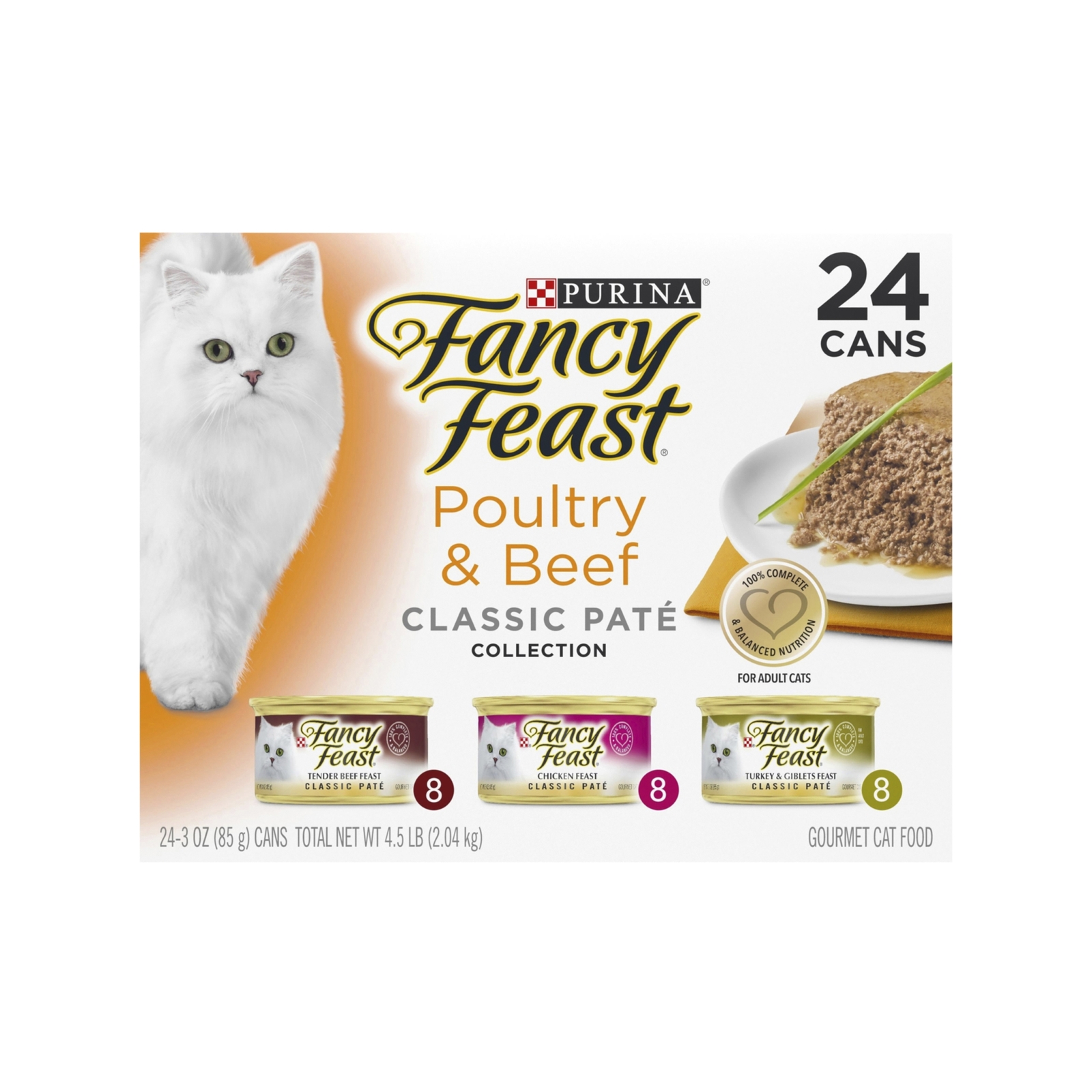 Fancy Feast 85g Classic Beef and Poultry Pate Wet Cat Food 24 Pack Bunnings Australia