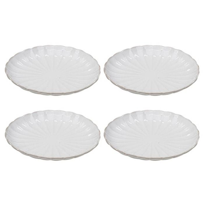 Ladelle Marguerite 4 Piece Side Plate Set - White