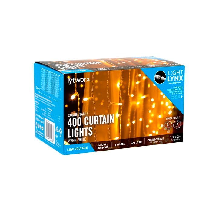 Lytworx 400 Warm White Connectable Curtain Lights