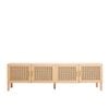 Santiago Entertainment Unit - Oak Rattan Design with Open Storage Oak