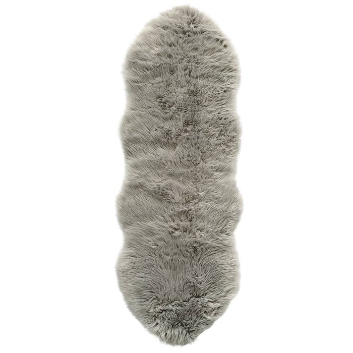 MaxFind 55 x 160cm Silver Grey Double Sheepskin