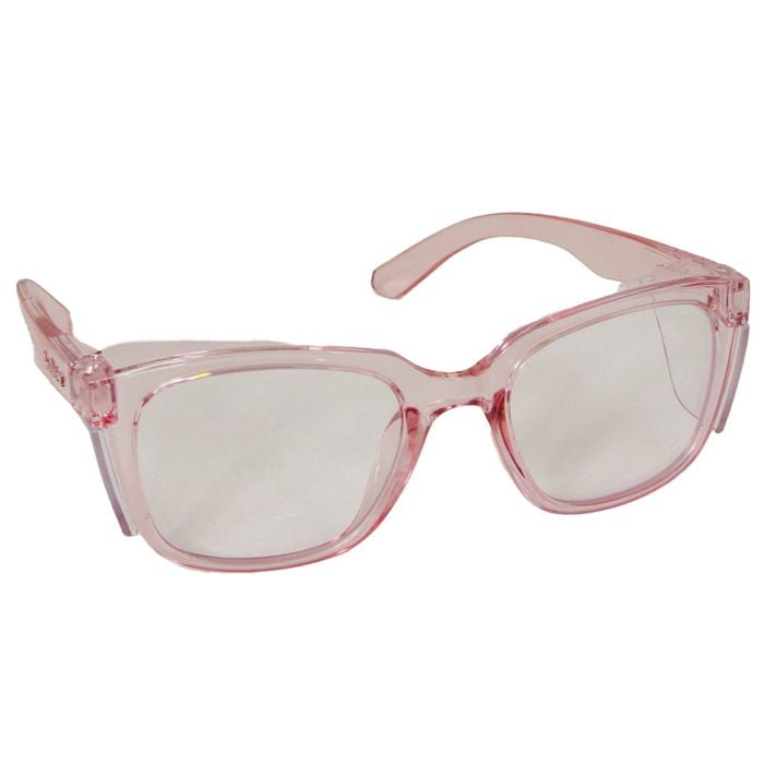 Bolle Safety Pink Crystal Frame STKS 410 Clear Lens Platinum Safety Glasses