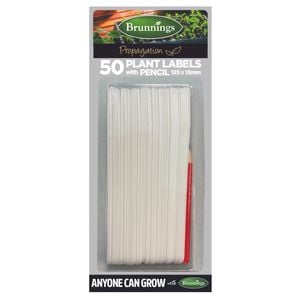 Brunnings 125 x 13mm Plant Labels With Pencil - 50 Pack