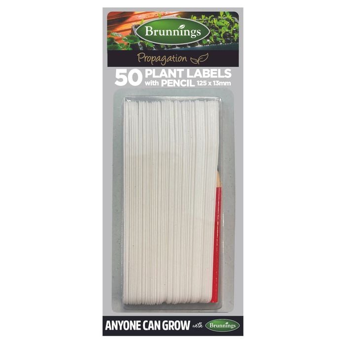 Brunnings 125 x 13mm Plant Labels With Pencil - 50 Pack