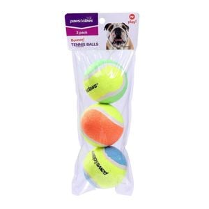 3PK Paws And Claws Paws & Claws Tennis Balls 6cm 2-Tone Assorted