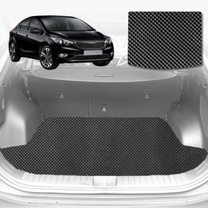 6D Diamond Car Boot Mat for Kia Cerato (YD)2013-2018-Cargo Mat-Black-Outback GT