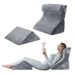 LUXDREAM 4 Pcs Bed Wedge Pillow Set Neck Back Head Leg Support
