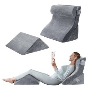 LUXDREAM 4 Pcs Bed Wedge Pillow Set Neck Back Head Leg Support