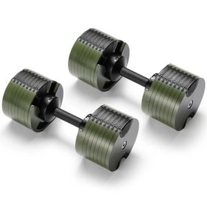 Powertrain Eon Dial Up 72kg Adjustable Dumbbells Pair - Green