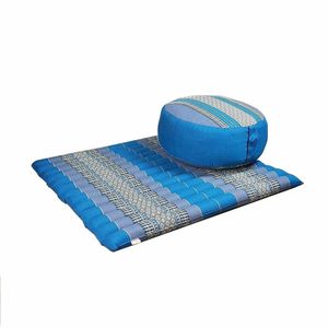 Handmade Zafu & Zabuton Meditation Set - Organic Kapok Round Cushion and Mat for Posture Support