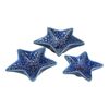 3pc Ceramic 13.5/16.5/20cm Starfish Plate Set Home Decorative Trinket Dish Blue