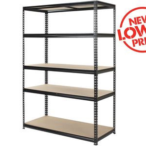 Pinnacle 1830 x 1200 x 540mm Black Gloss 5 Tier Adjustable Shelving Unit